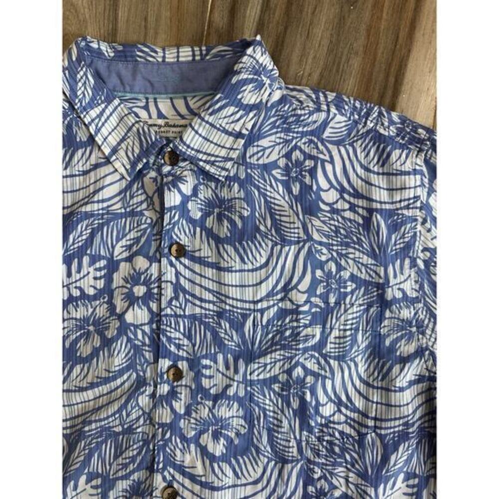 Tommy Bahama Shirt Men's‎ XXL Coconut Point Cabana Blooms IslandZone Camp Blue